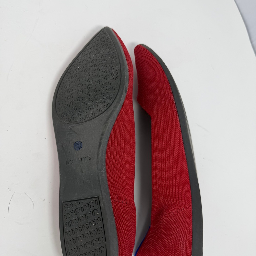 Rothy's The Point Flat Shoe Red Sustainable Knit Women Size 10 - Picture 7 of 13
